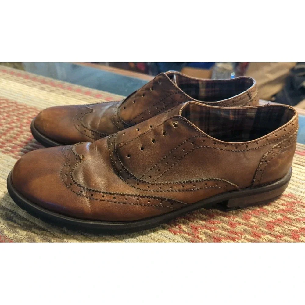Bed‎ Stu Men's Shoes Size 9.5 Brown Leather Wing Tip Oxfords Comfort Shoes